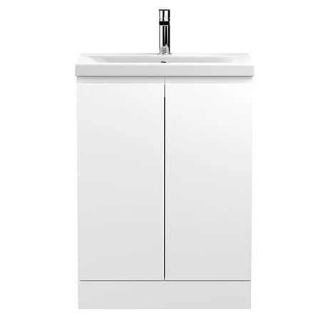 Hudson Reed Urban Satin White 600mm Floor Standing 2-Door Vanity Unit - URB108A 1 Hudson Reed Urban Satin White 600mm Floor Standing 2-Door Vanity Unit - URB108A