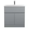 Hudson Reed Urban Satin Grey 800mm Floor Standing 2-Door/Drawer Vanity Unit - URB205A