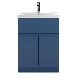 Hudson Reed Urban Satin Blue 600mm Floor Standing 2-Door/Drawer Vanity Unit - URB303A