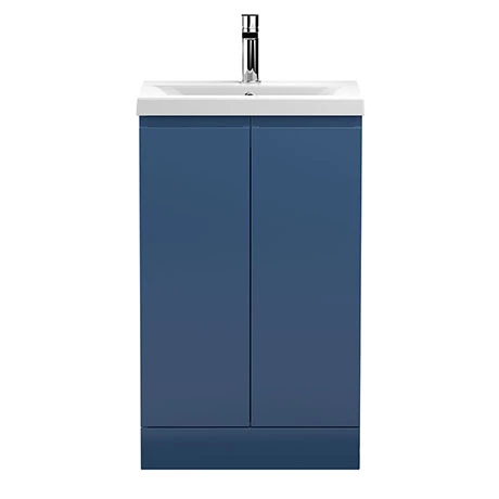 Hudson Reed Urban Satin Blue 500mm Floor Standing 2-Door Vanity Unit - URB307A 1 Hudson Reed Urban Satin Blue 500mm Floor Standing 2-Door Vanity Unit - URB307A