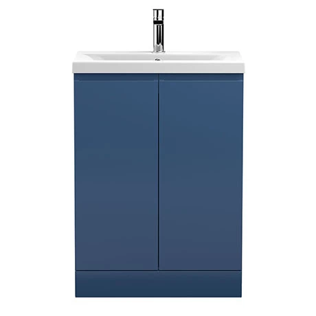 Hudson Reed Urban Satin Blue 600mm Floor Standing 2-Door Vanity Unit - URB308A 1 Hudson Reed Urban Satin Blue 600mm Floor Standing 2-Door Vanity Unit - URB308A