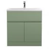 Hudson Reed Urban Satin Green 800mm Floor Standing 2-Door/Drawer Vanity Unit - URB805A