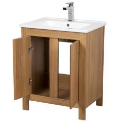 Valencia Naturale Oak Effect Vanity Unit - 650mm Wide -Freestanding Vanity Units Shop VNAT65OAK d2 460