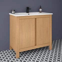 Valencia Naturale Oak Effect Vanity Unit - 850mm Wide