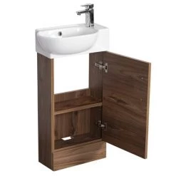 Valencia Perla Floor Standing Cloakroom Vanity (Dark Oak Effect - 450mm Wide) 7 Valencia Perla Floor Standing Cloakroom Vanity (Dark Oak Effect - 450mm Wide) -Freestanding Vanity Units Shop VPFSDO45 d2 460