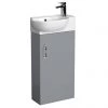 Valencia Perla Floor Standing Cloakroom Vanity (Gloss Grey - 450mm Wide)