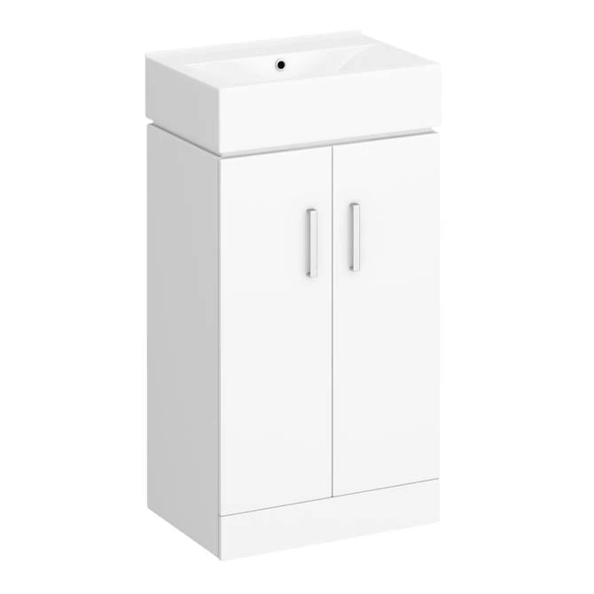 Nova Vanity 0TH Sink With Cabinet - 450mm Modern High Gloss White (Flat Packed) 1 Nova Vanity 0TH Sink With Cabinet - 450mm Modern High Gloss White (Flat Packed)