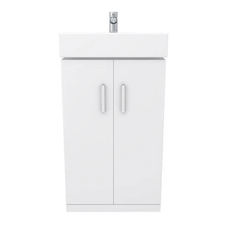 Nova Vanity Sink With Cabinet - 450mm Modern High Gloss White (Flat Packed) 2 Nova Vanity Sink With Cabinet - 450mm Modern High Gloss White (Flat Packed) - Image 2