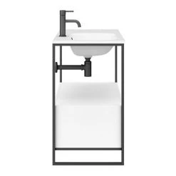 Venice 900 Black Frame Basin Washstand incl. Solid Stone Basin -Freestanding Vanity Units Shop VWS9 d6 460