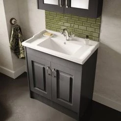 York Traditional Dark Grey Bathroom Basin Unit (620 x 470mm) -Freestanding Vanity Units Shop Y6DGRY nd1 460